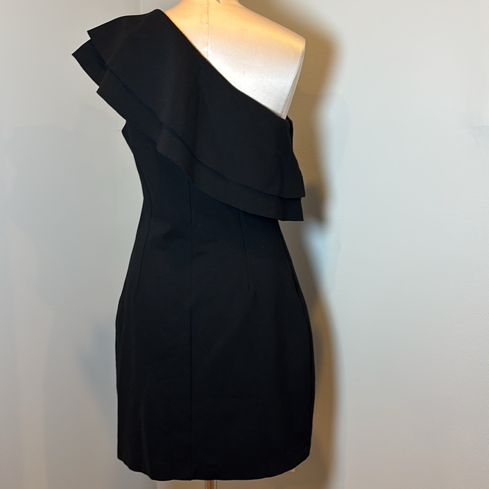 Karlie One Shoulder Ruffle Dress Black Size Large - Picture 3 of 15